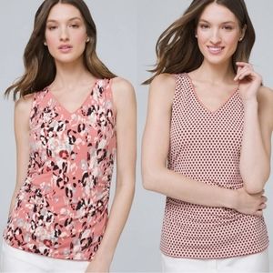 White House Black Market Reversible Floral/Geo Tank Top